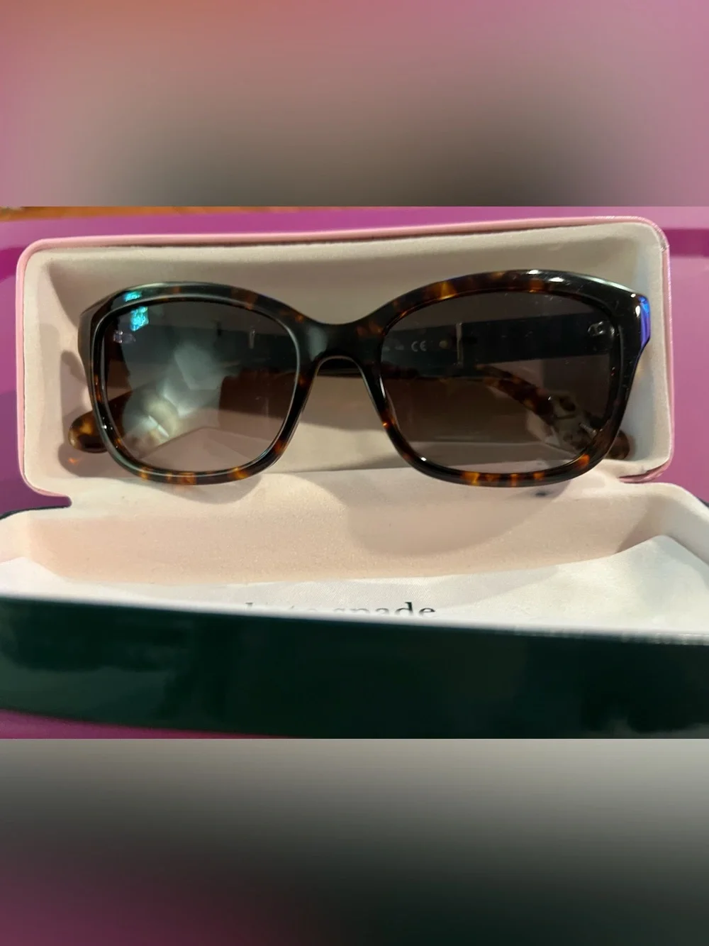 kate spade Tortoiseshell Frame Sunglasses with Brown Lenses